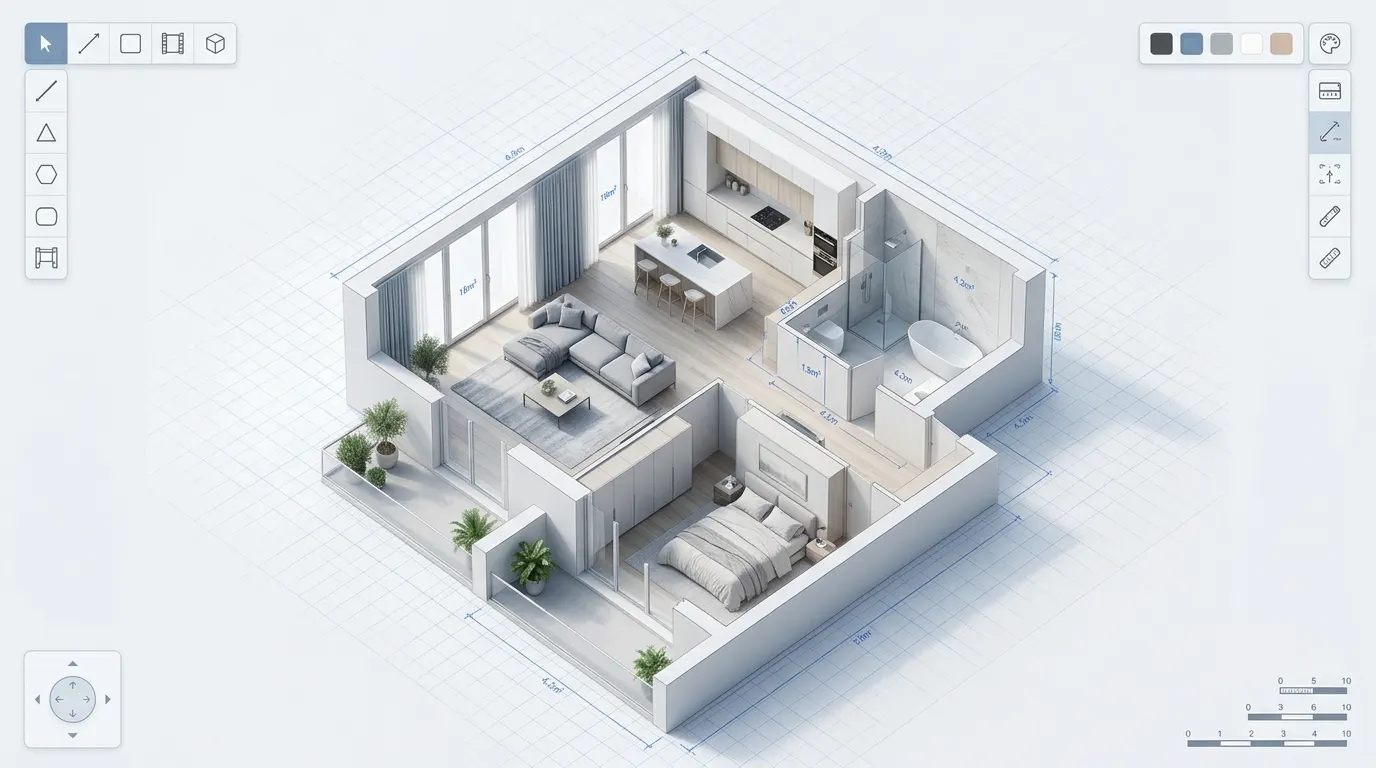 Progettare casa gratis: esempio di planimetria 3D